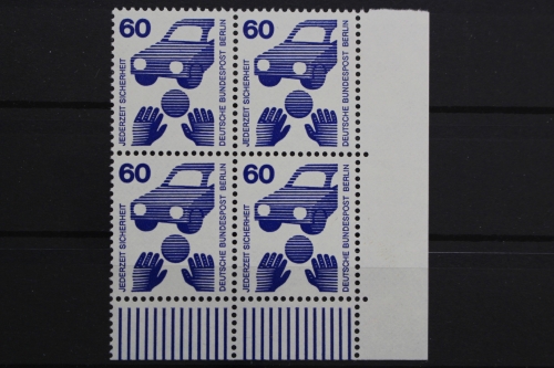 Berlin, MiNr. 409 A, Viererblock, Ecke rechts unten, postfrisch