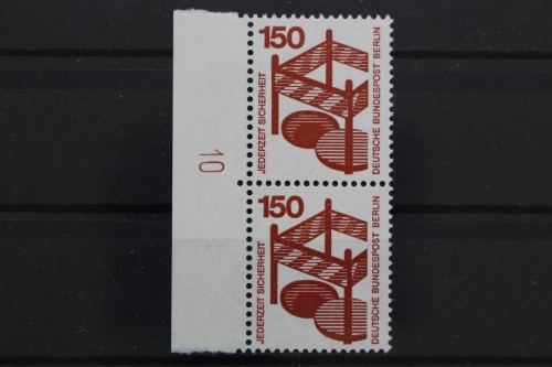 Berlin, MiNr. 411, senkr. Paar, Rand mit DZ 10, postfrisch