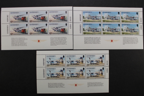Guernsey, MiNr. 453, 455 + 457, 3 Heftchenblätter, postfrisch
