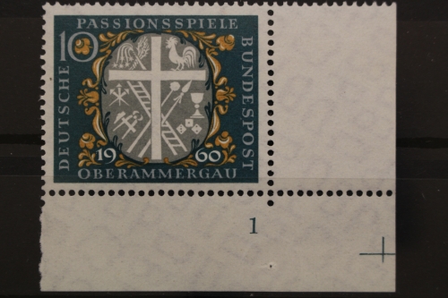 Deutschland (BRD), MiNr. 329, Ecke rechts unten, FN 1, postfrisch