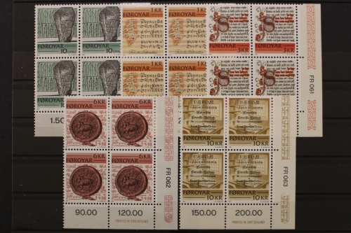 Färöer, MiNr. 65-69, Viererblock, Ecke rechts unten, postfrisch