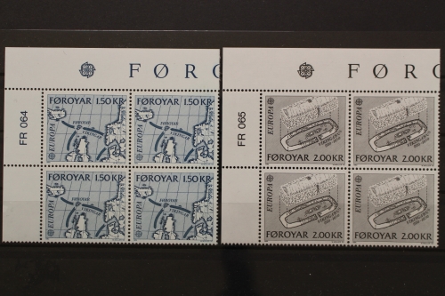 Färöer, MiNr. 70-71, Viererblock, Ecke links oben, postfrisch