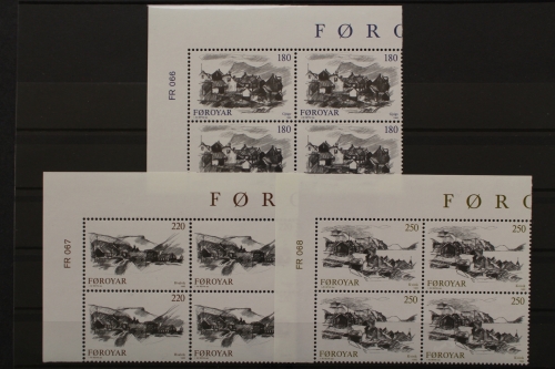 Färöer, MiNr. 72-74, Viererblock, Ecke links oben, postfrisch