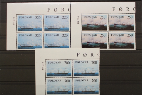 Färöer, MiNr. 79-81, Viererblock, Ecke links oben, postfrisch