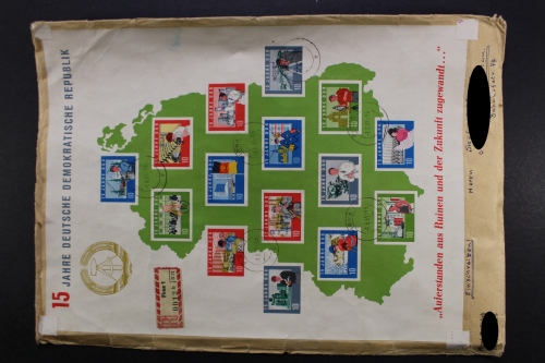 DDR, Block 19 auf Einschreibe-Brief nach Brome