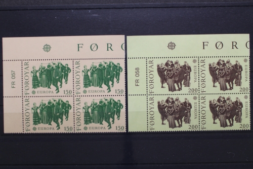 Färöer, MiNr. 63-64, Viererblock, Ecke links oben, postfrisch