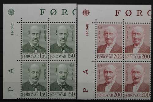 Färöer, MiNr. 53-54, Viererblock, Ecke links oben, postfrisch