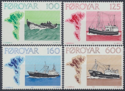 Färöer, Schiffe, MiNr. 24-27, postfrisch
