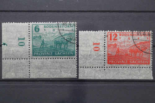 SBZ, MiNr. 90-91, Ecke links oben, gestempelt