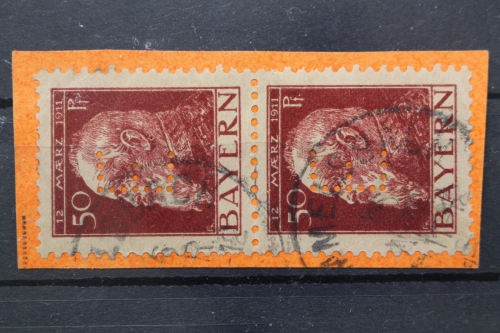 Bayern Dienst, MiNr. 11 Type II, senkr. Paar, Briefstück, BPP Signatur