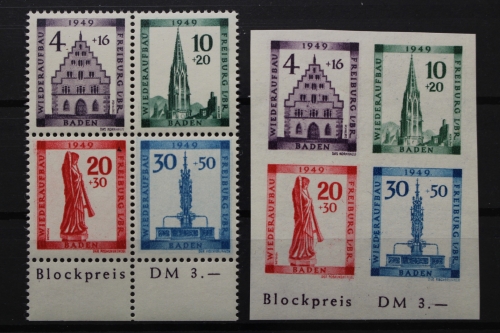 Franz. Zone Baden, MiNr. 38-41 A+B, postfrisch