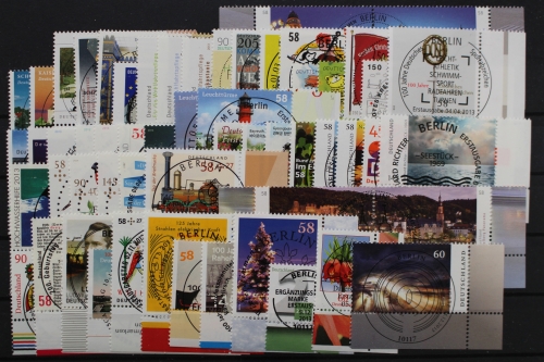 Deutschland, MiNr. 2972-3046, Jahrgang 2013 ohne sk, Ecken re. u., ESST