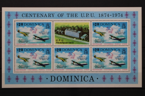 Dominica, MiNr. 418, Kleinbogen, Flugzeuge, postfrisch