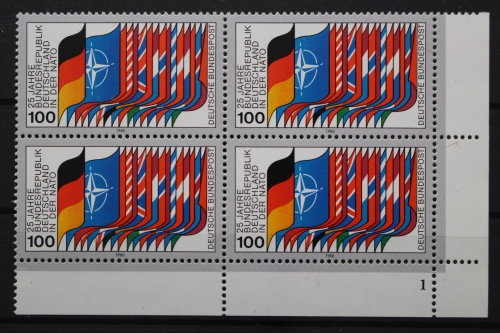 BRD, MiNr. 1034, 4er Block, Ecke re. unten, FN 1, postfrisch