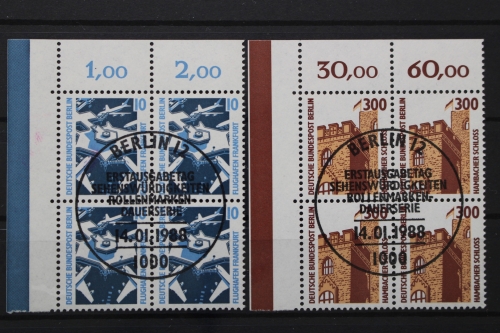 Berlin, MiNr. 798-799 A. Viererblock, Ecke links oben, ESST
