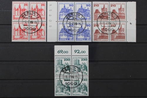 Berlin, MiNr. 587-590, Viererblöcke, gestempelt