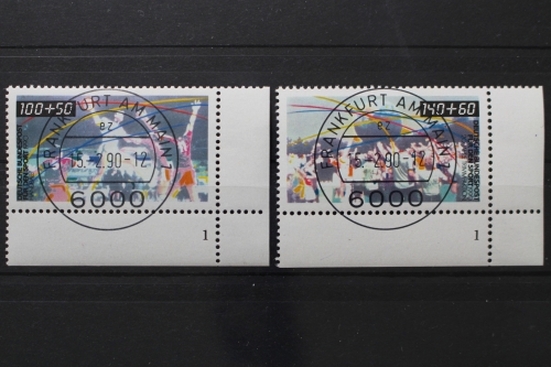 Deutschland, MiNr. 1449-1450, Ecke re. unten, FN 1, VS F/M, gestempelt