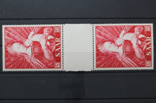 Saarland, MiNr. 351 Zwischenstegpaar, postfrisch