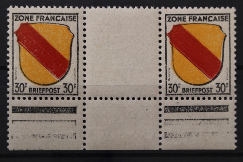 FZ Allg. Ausgabe, MiNr. 10, ZW, Unterrand, postfrisch