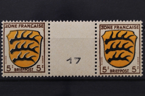 FZ Allg. Ausgabe, MiNr. 3, ZW M-Nr. 17, postfrisch