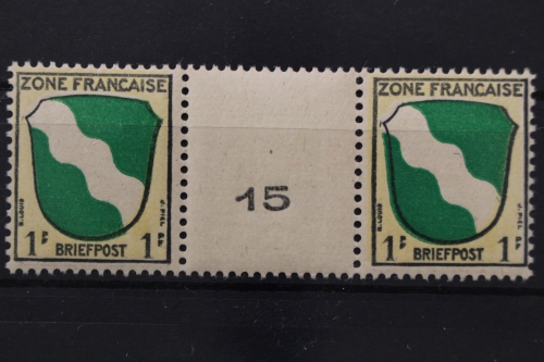 FZ Allg. Ausgabe, MiNr. 1, ZW M-Nr. 15, postfrisch