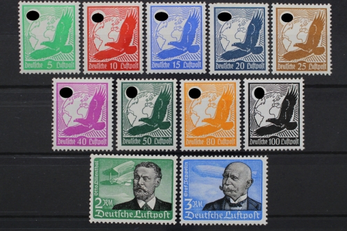 Deutsches Reich, MiNr. 529-539 x, Falz