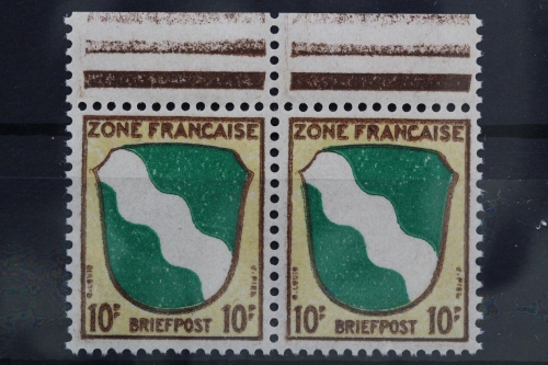 FZ Allg. Ausgabe, MiNr. 5, waag. Paar, Oberrand, postfrisch