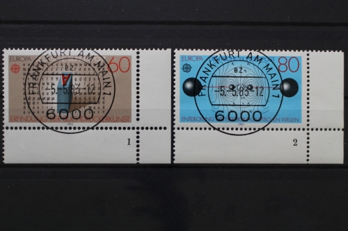 Deutschland, MiNr. 1175-1176, Ecke re. unten, FN 1 bzw. 2, VS F/M, EST