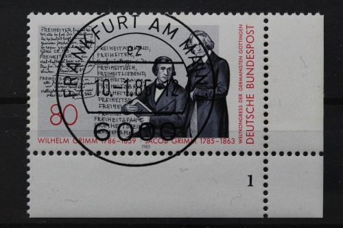 Deutschland (BRD), MiNr. 1236, Ecke rechts unten, FN 1, VS F/M, EST
