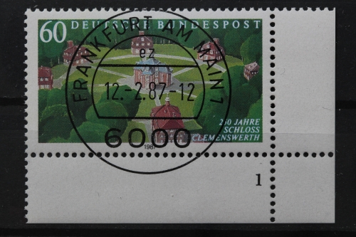 Deutschland (BRD), MiNr. 1312, Ecke rechts unten, FN 1, VS F/M, EST