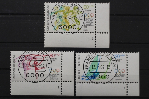 Deutschland, MiNr. 1206-1208, Ecken re. unten, FN 1, VS F/M, EST