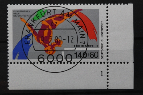 Deutschland (BRD), MiNr. 1409, Ecke rechts unten, FN 1, VS F/M, EST