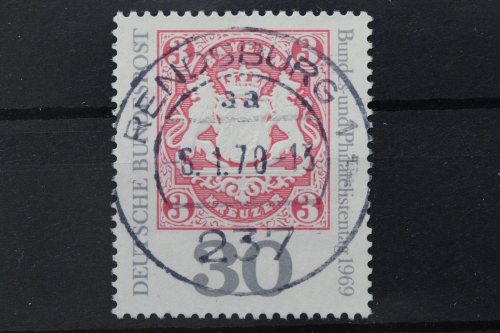 Deutschland (BRD), MiNr. 601, zentrisch Rendsburg, gestempelt