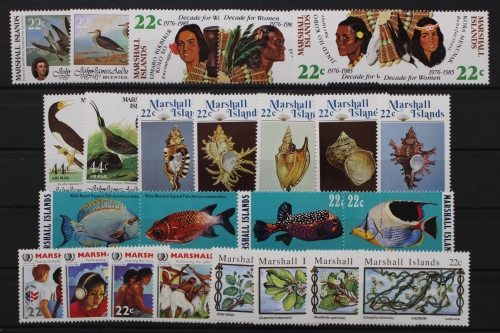 Marshall-Inseln, Partie aus 1985, Einzelmarken aus ZD, postfrisch/MNH