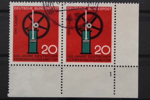 Deutschland, MiNr. 442, waag. Paar, Ecke re. unten, FN 1, gestempelt