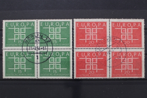 Deutschland (BRD), MiNr. 406-407, Viererblöcke, gestempelt