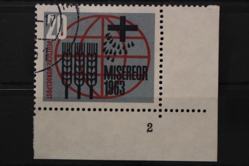 Deutschland (BRD), MiNr. 391, Ecke rechts unten, FN 2, gestempelt