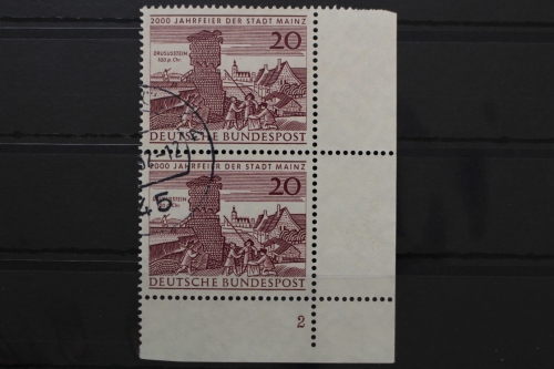 Deutschland, MiNr. 375, senkr. Paar, Ecke re. unten, FN 2, gestempelt