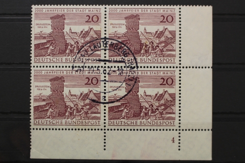 Deutschland (BRD), MiNr. 375, 4er Block, Ecke rechts unten, FN 4, EST