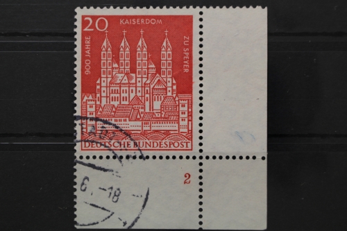 Deutschland (BRD), MiNr. 366, Ecke rechts unten, FN 2, gestempelt