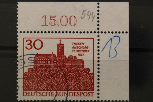 Deutschland (BRD), MiNr. 544, Ecke rechts oben, gestempelt