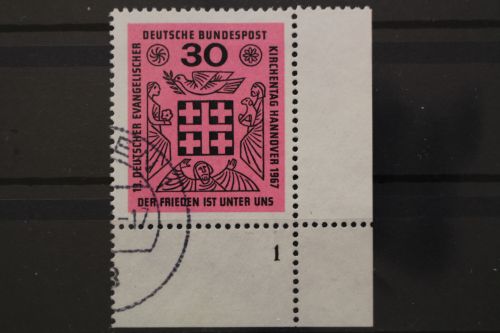 Deutschland (BRD), MiNr. 536. Ecke rechts unten, FN 1, gestempelt