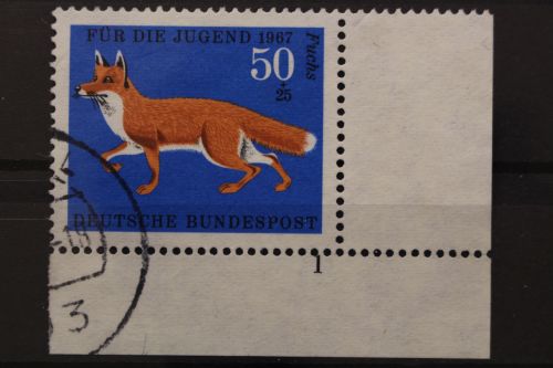Deutschland (BRD), MiNr. 532. Ecke rechts unten, FN 1, gestempelt