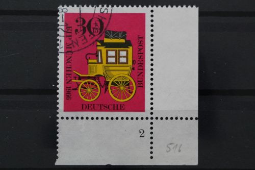 Deutschland (BRD), MiNr. 516, Ecke rechts unten, FN 2, gestempelt