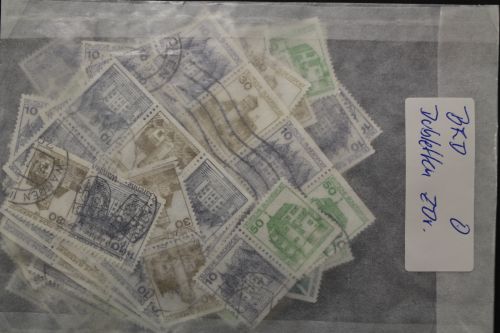 BRD B & S Zusammendrucke, gestempelte Dublettenpartie in einer Pergamintüte