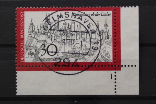 Deutschland (BRD), MiNr. 603, Ecke rechts unten, FN 1, gestempelt