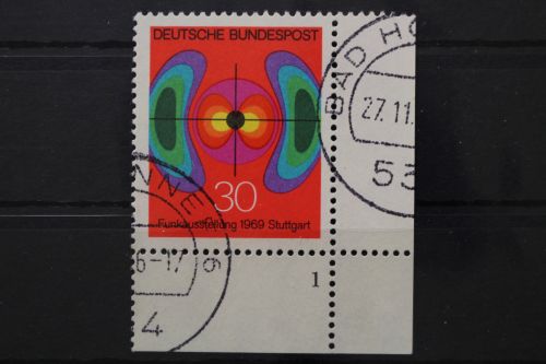 Deutschland (BRD), MiNr. 599, Ecke rechts unten, FN 1, gestempelt