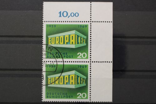 Deutschland (BRD), MiNr. 583, senkr. Paar, Ecke rechts oben, gestempelt