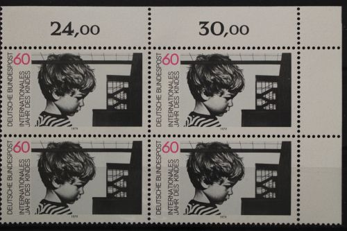 Deutschland, MiNr. 1000, 4er Block, Ecke rechts oben, postfrisch