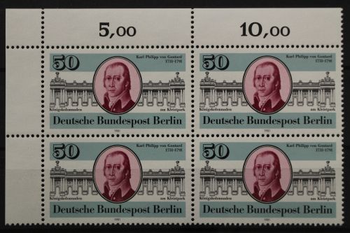 Berlin, MiNr. 639, 4er Block Ecke links oben, postfrisch